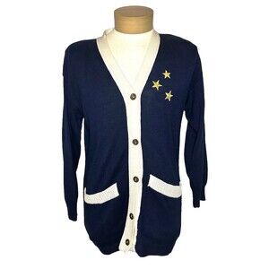 Vintage 80’s Patriotic Star Embroidered Cardigan Sweater